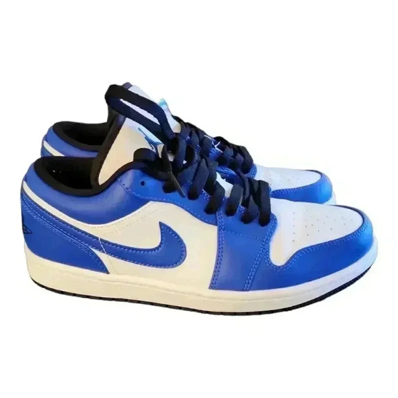 Nike Air Jordan 1 Low White/Hyper Royal- Black Mens Size 8 - Picture 3 of 8